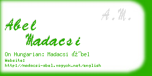 abel madacsi business card